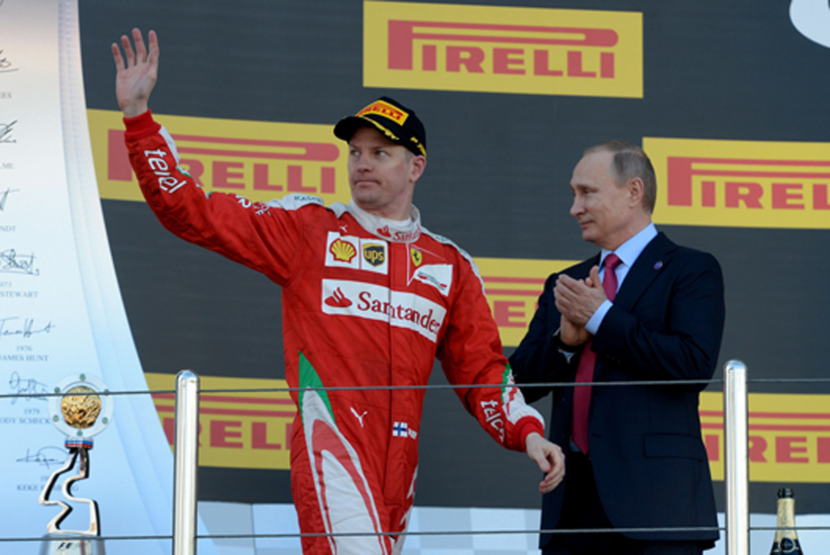 フェラーリ：キミ・ライコネンが3位表彰台 / F1ロシアGP