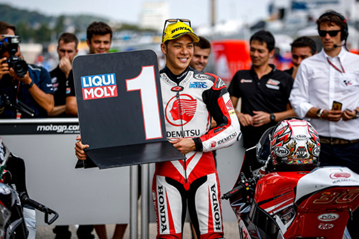 【Moto2】 中上貴晶がポールポジションを獲得