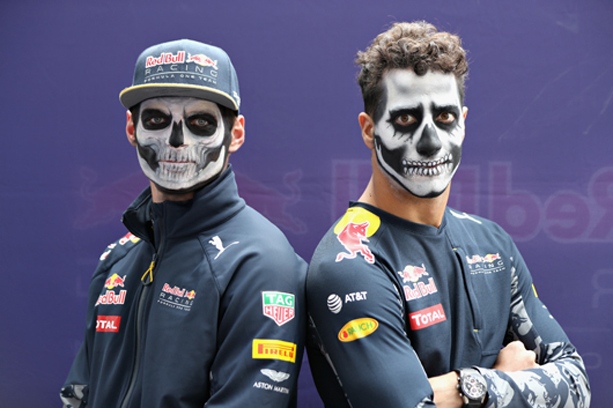 レッドブルの二人、“死者の日”メイクで登場 / F1メキシコGP