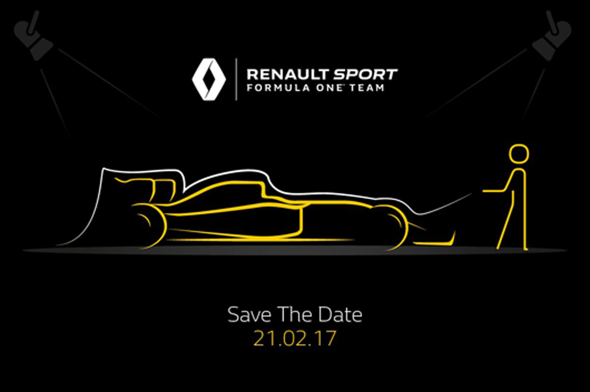 ルノー、2017年F1マシン『RS17』を2月21日に発表