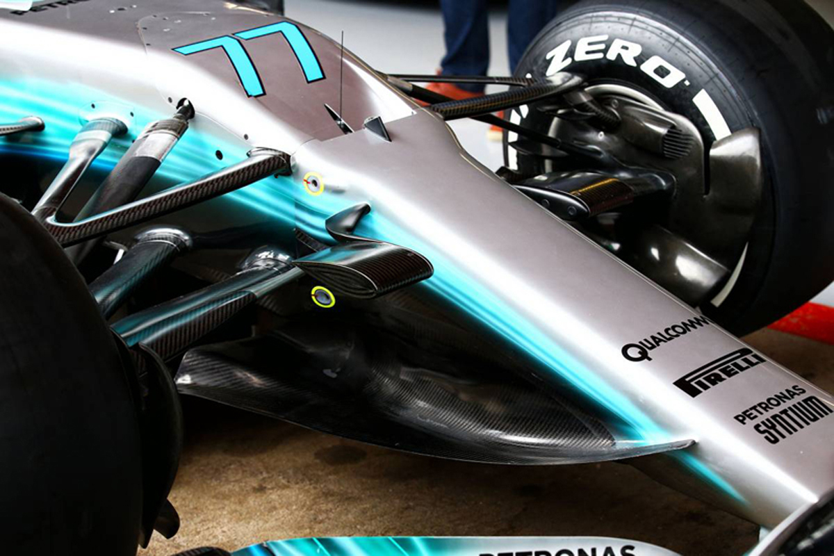 メルセデス、W08に急進的なアップグレードを投入