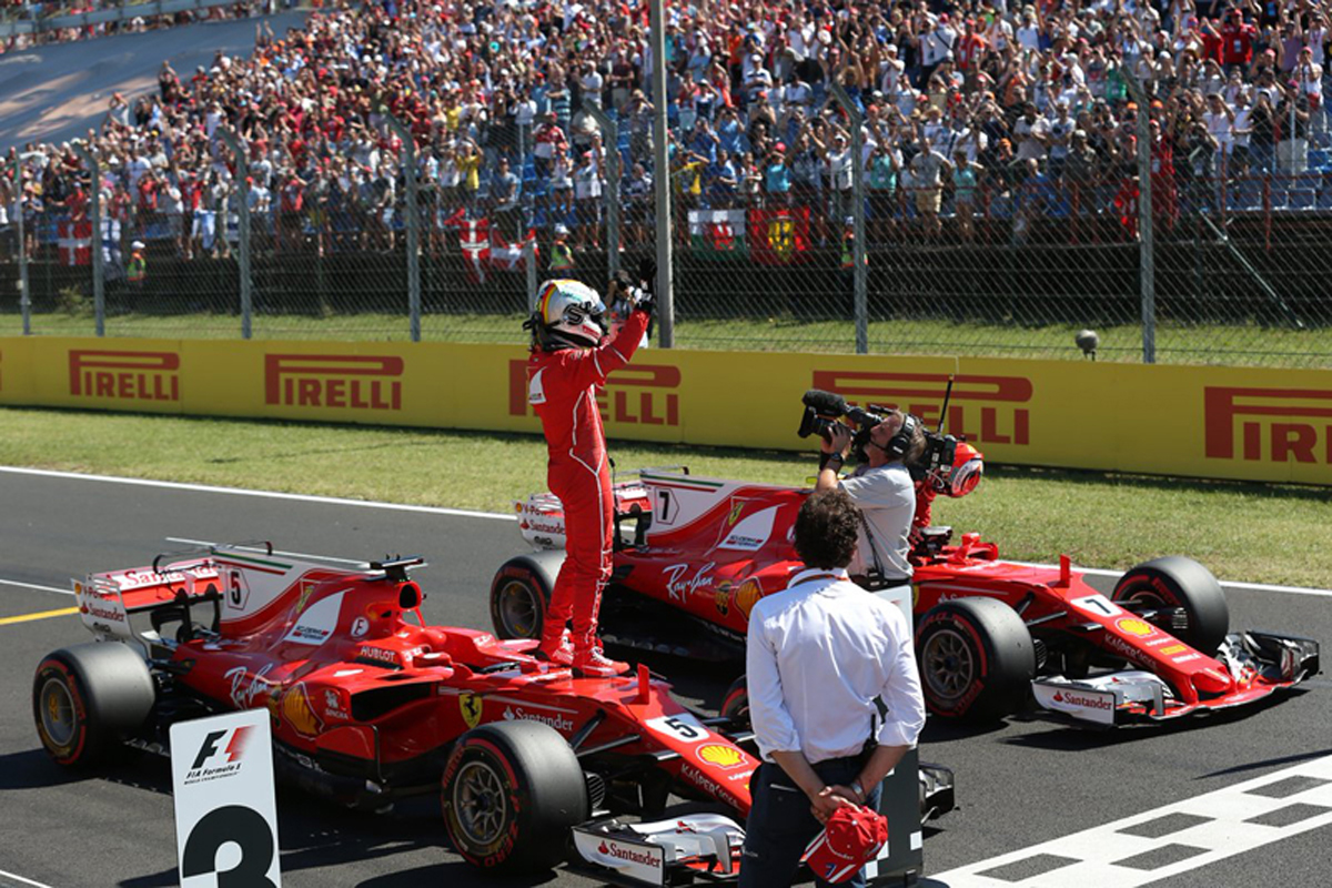 フェラーリ:ベッテルがポール&フロントロー独占 / F1ハンガリーGP 予選