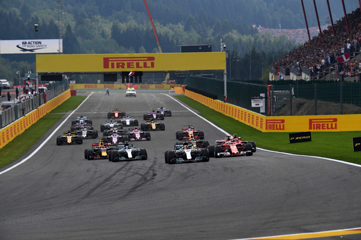 F1ベルギーGP 結果:ルイス・ハミルトンがポール・トゥ・ウィン