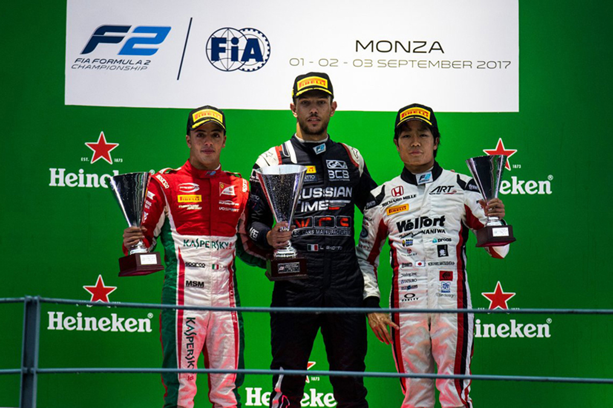 【F2】 第9戦 イタリア レース1:ギオットが優勝、松下信治は3位表彰台
