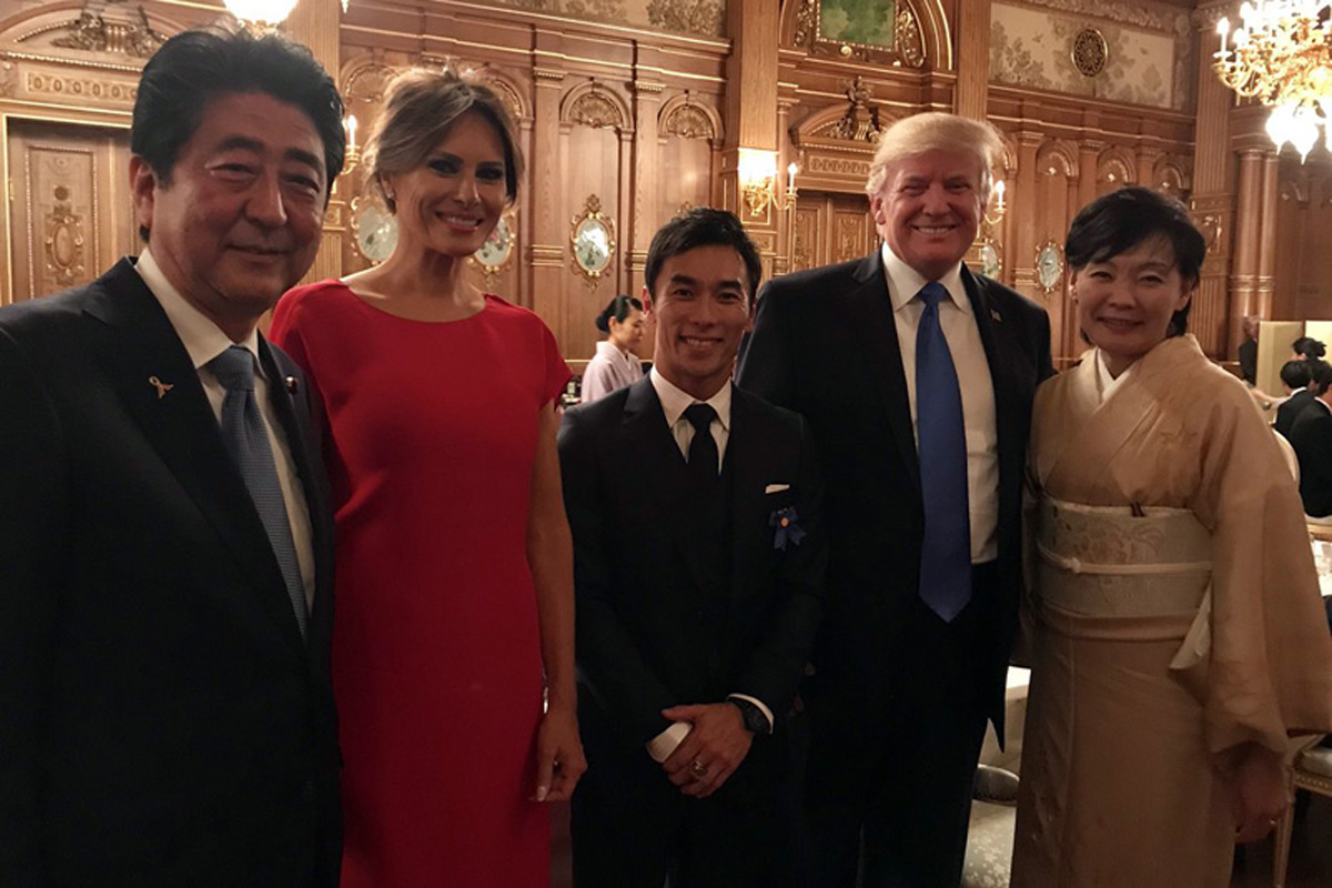 佐藤琢磨、トランプ大統領を歓迎する安倍首相主催の晩餐会に出席