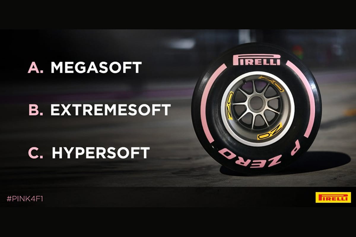【F1】 ピレリ、2018年に最も柔らかい新コンパウンド(ピンク)を導入