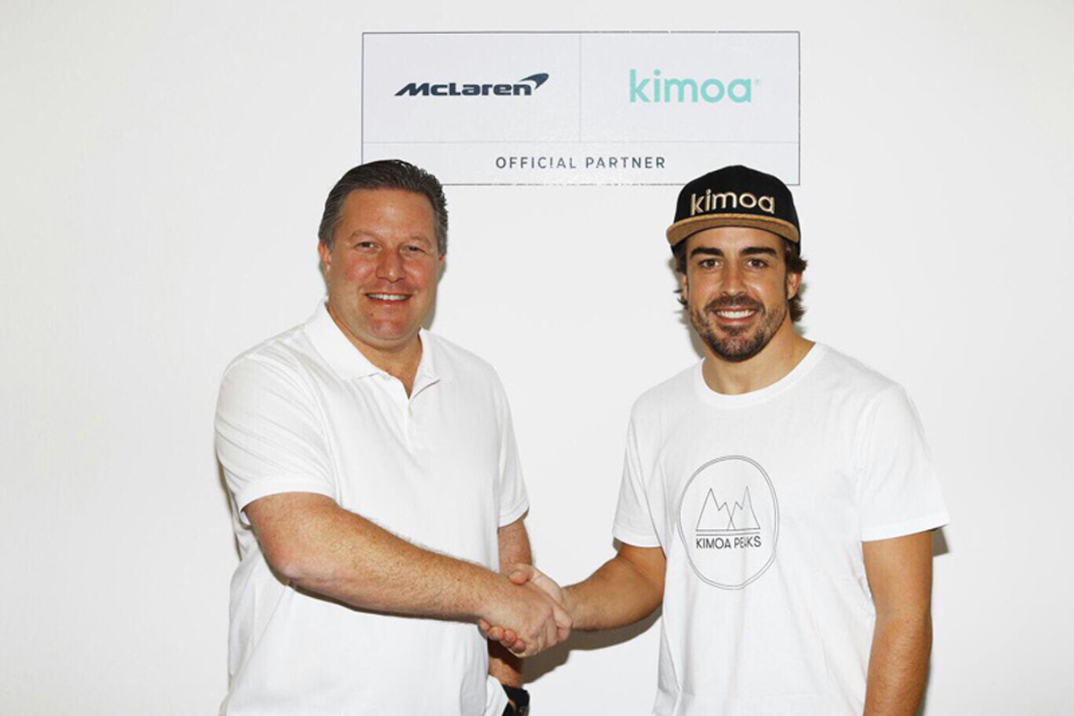 マクラーレン、アロンソのブランド『Kimoa』とパートナー契約