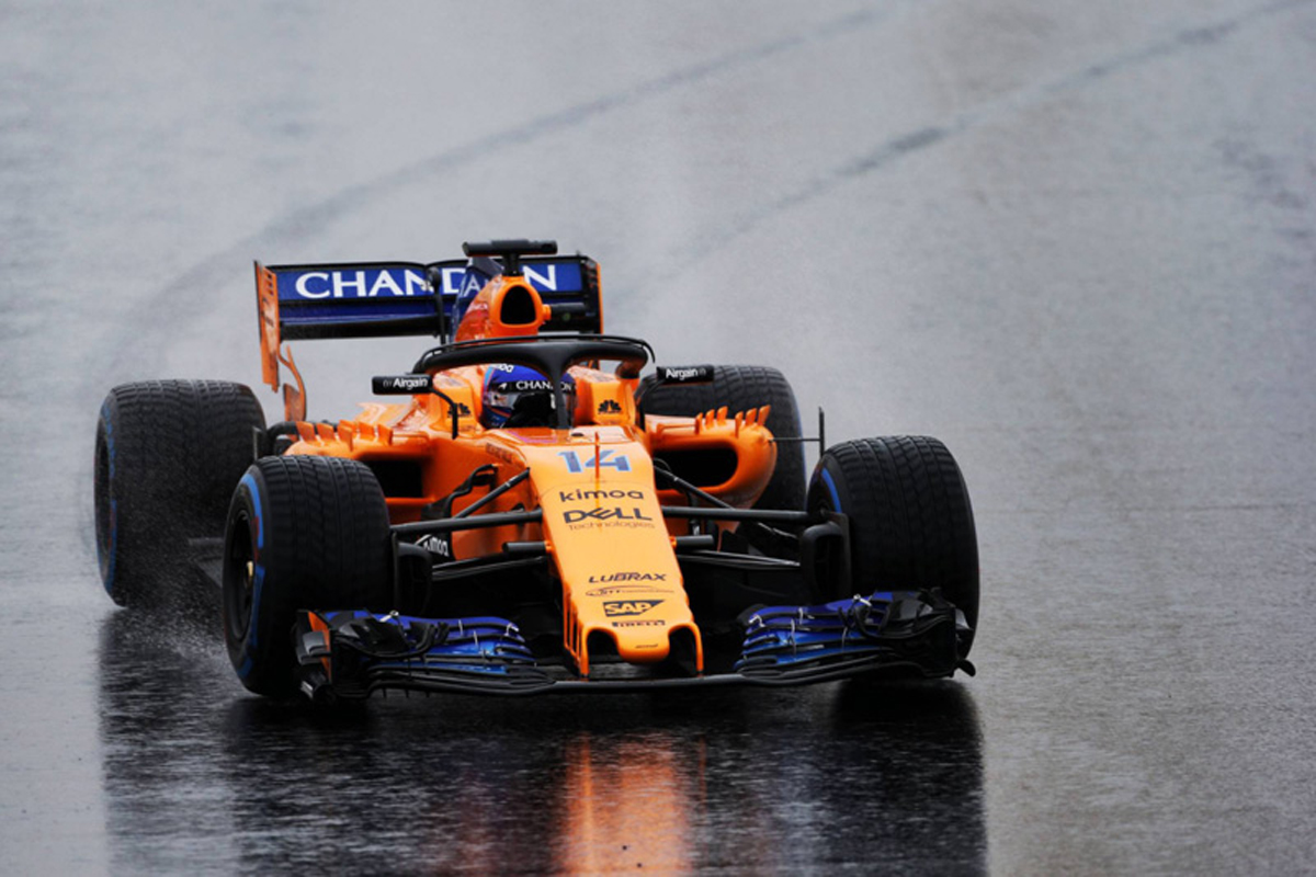 F1バルセロナテスト3日目：悪天候のなか決行もタイム計測はアロンソのみ