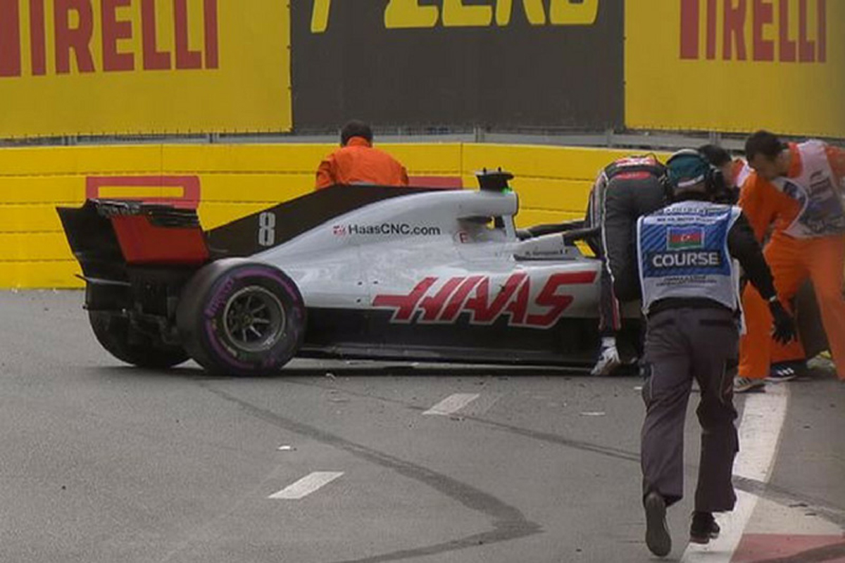 ハースF1、グロージャンのクラッシュは「ルーキーでもしないミス」