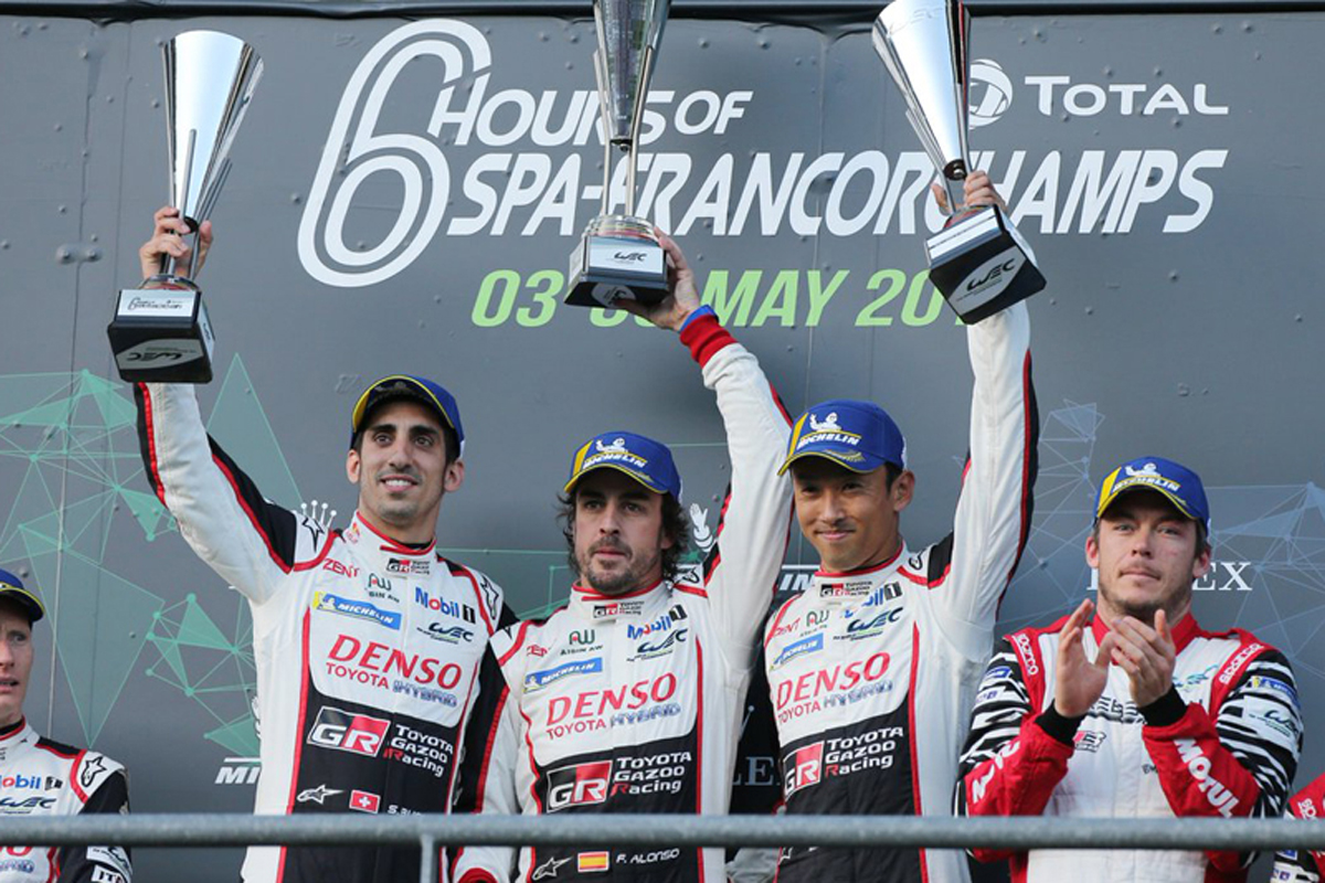 【WEC】 スパ6時間レース 結果:アロンソ8号車優勝でトヨタが1-2!