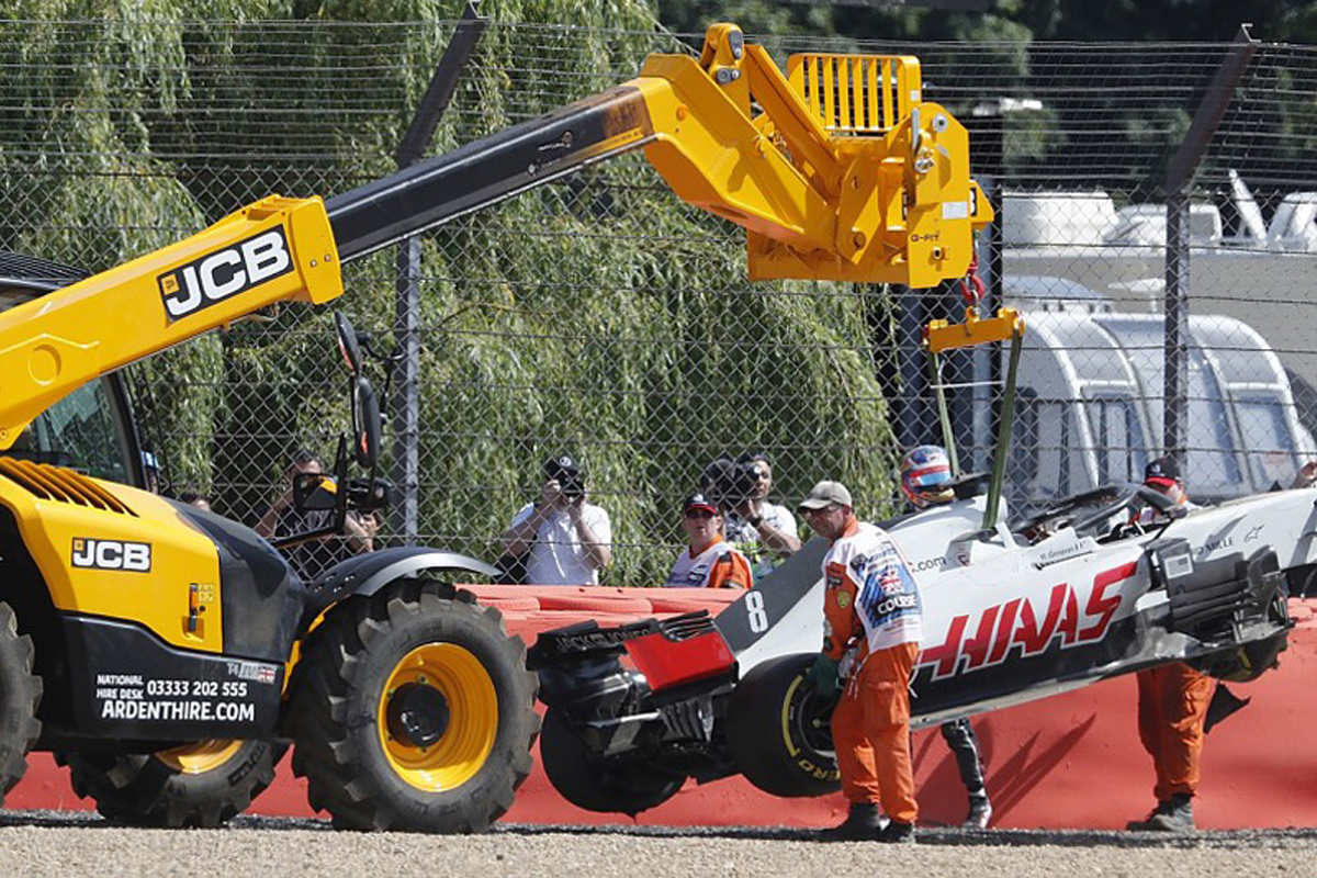 ロマン・グロージャン、シャシー交換でFP2不参加 / F1イギリスGP