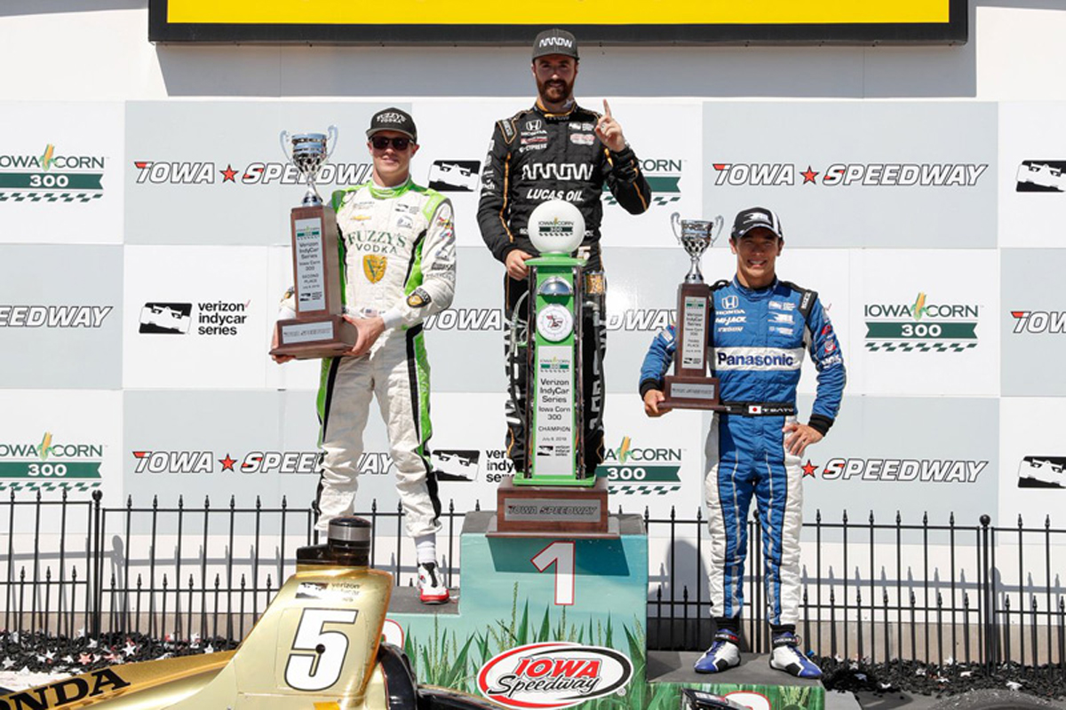 【インディカー】 第11戦 結果：ヒンチクリフが優勝、佐藤琢磨3位表彰台