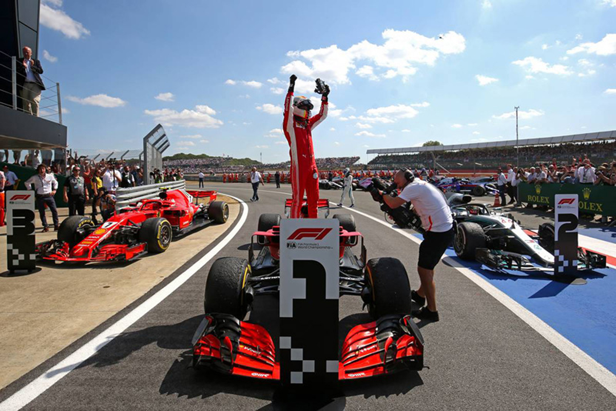 フェラーリ:セバスチャン・ベッテルが逆転優勝 / F1イギリスGP