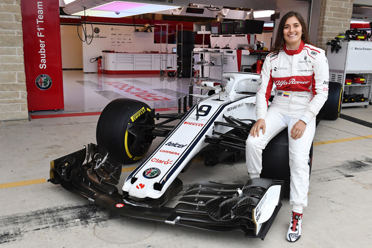 タチアナ・カルデロン、ザウバー C37でF1マシン初走行を完了