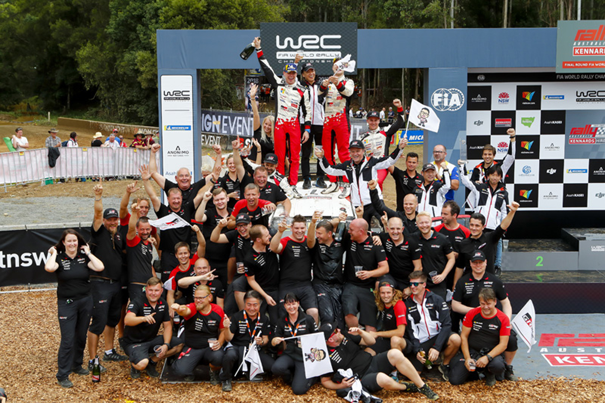 トヨタ、WRC復帰2年目でマニュファクチャラーズタイトルを獲得