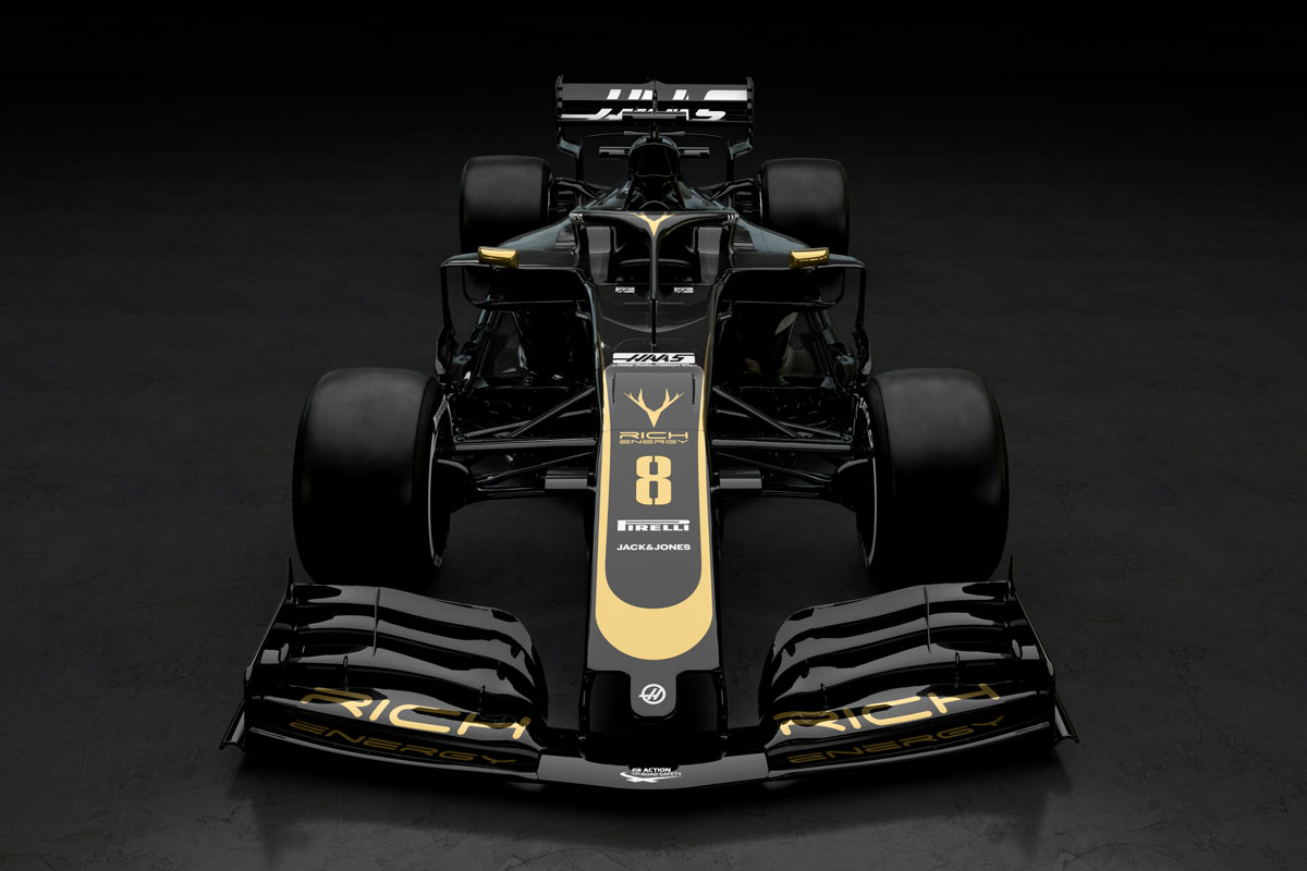 ハースF1チーム、2019年F1マシン『VF-19』のカラーリングを披露