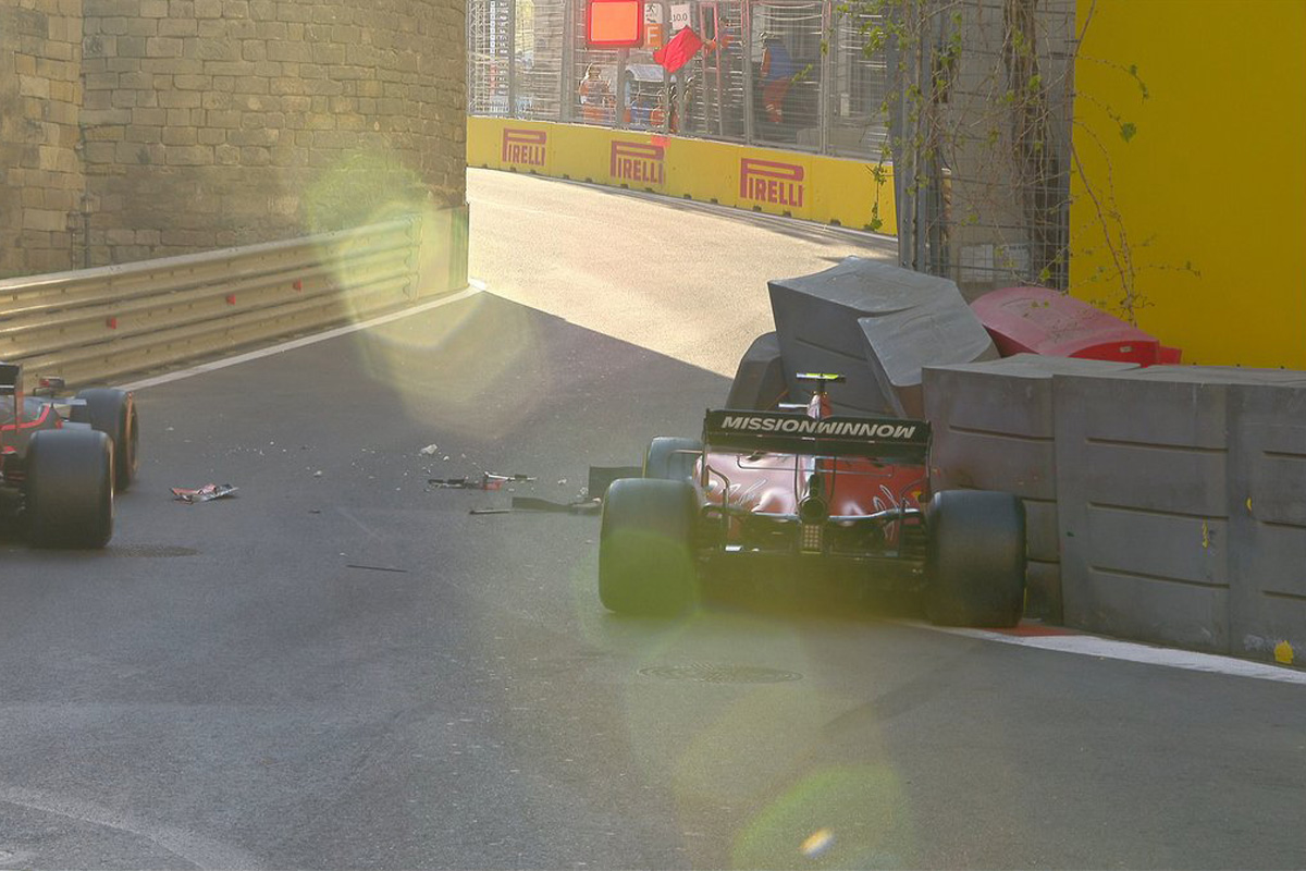 F1アゼルバイジャンGP 予選Q2:シャルル・ルクレールがクラッシュ