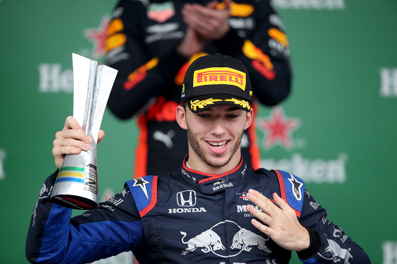 ピエール・ガスリー、F1初表彰台「人生で最高の日。ホンダに感謝」