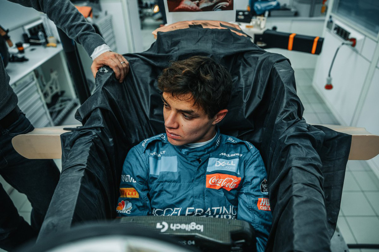 ランド・ノリス、2020年F1マシン『MCL35』でシート合わせを完了
