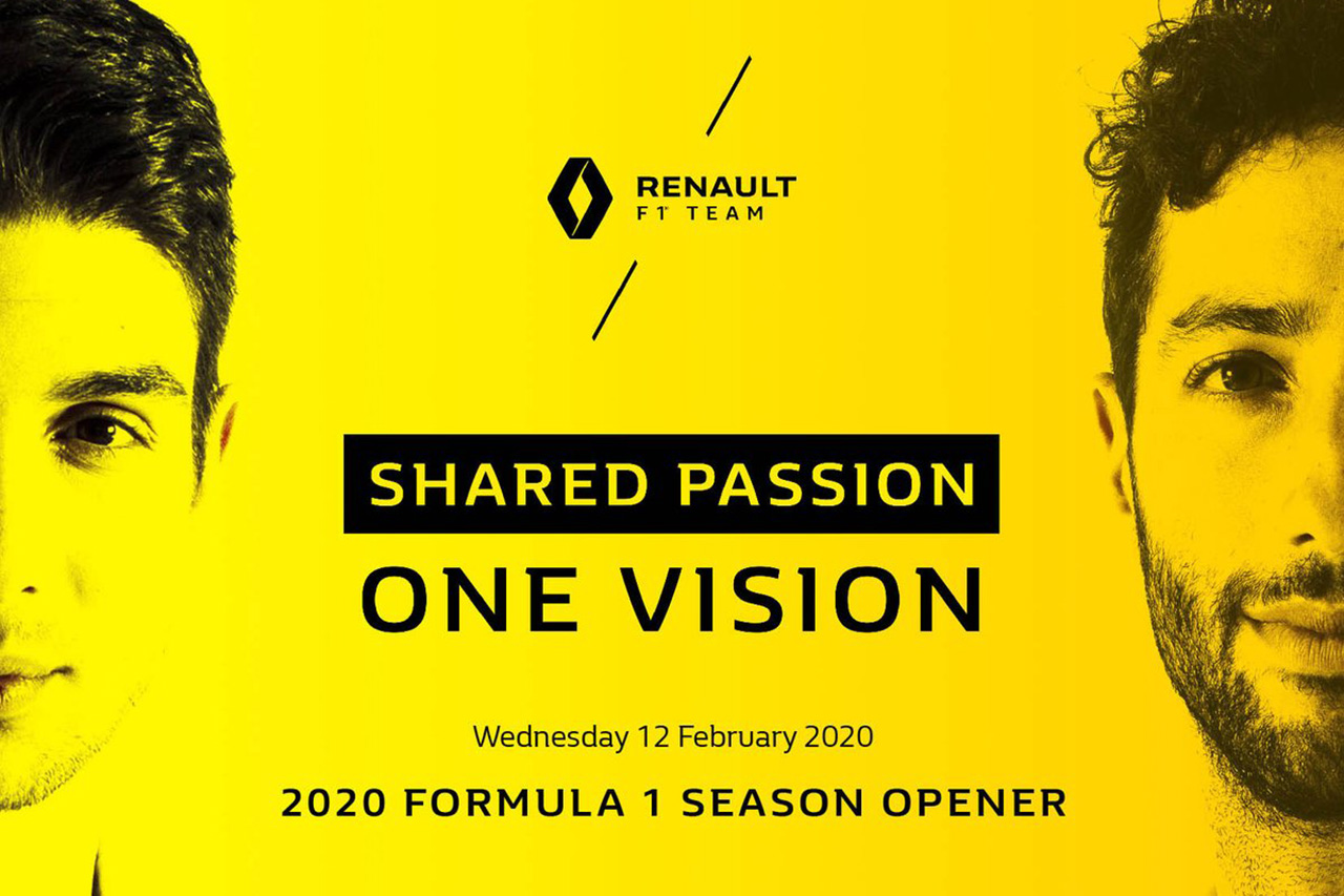 ルノーF1チーム、2020年F1マシン『R.S.20』を2月12日に発表