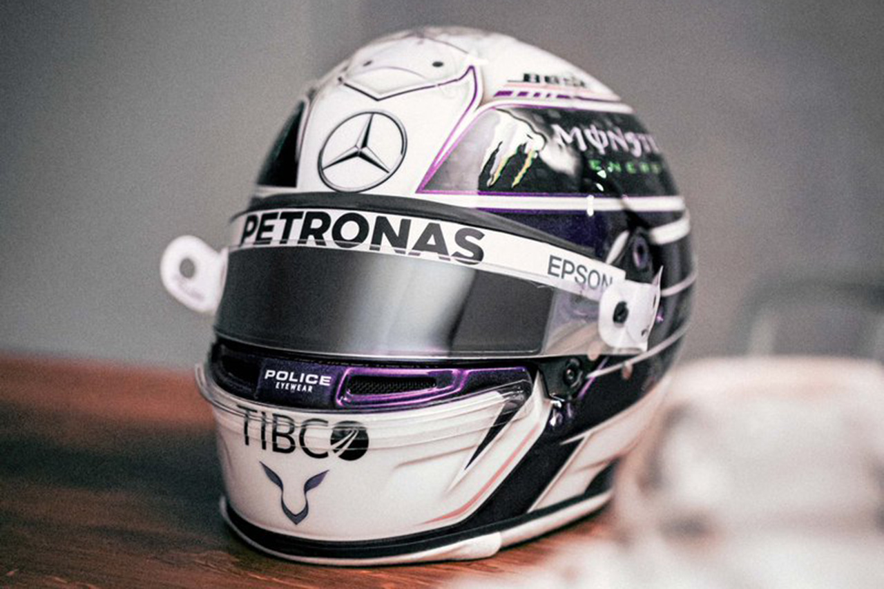 ルイス・ハミルトン、2020年のF1ヘルメットは“パープル”で心機一転