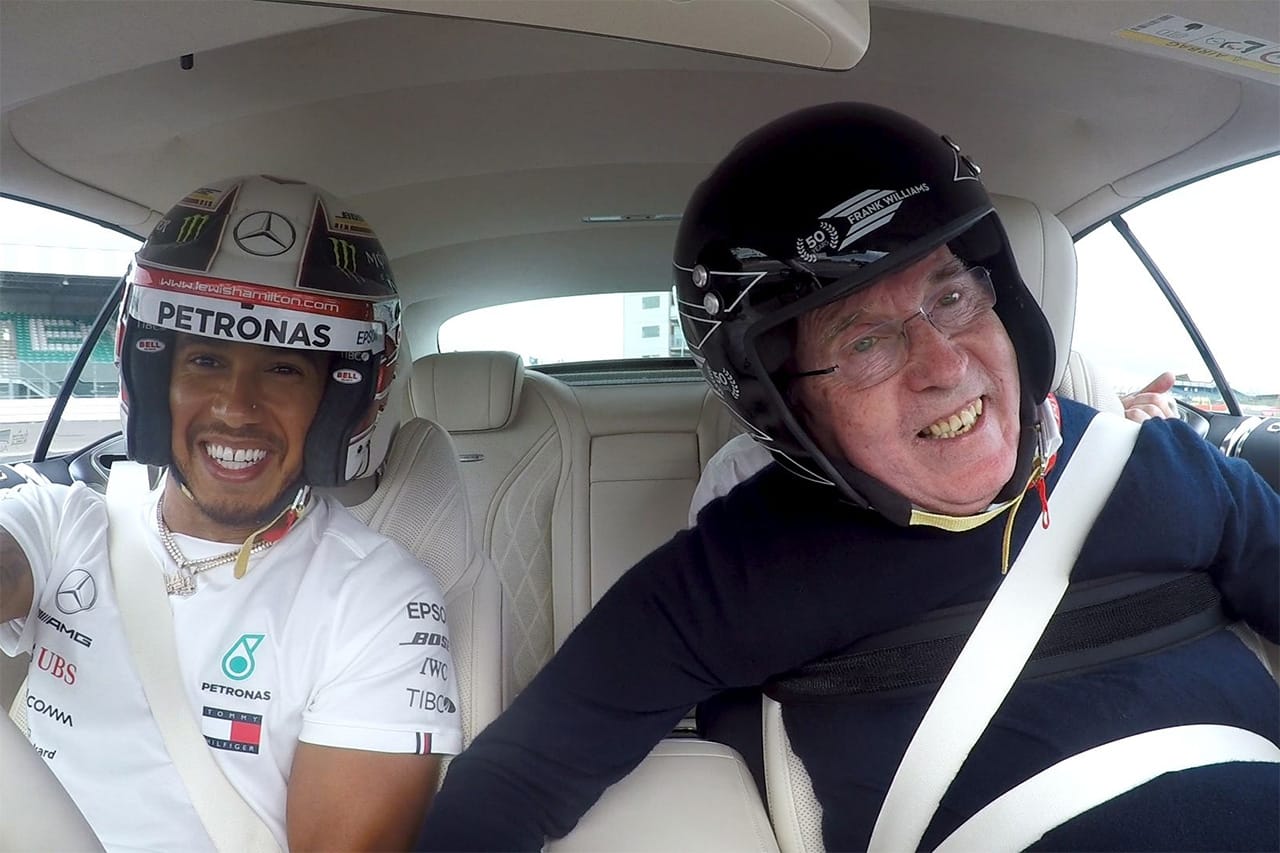 【F1動画】 フランク・ウィリアムズ、ハミルトンの運転で同乗走行