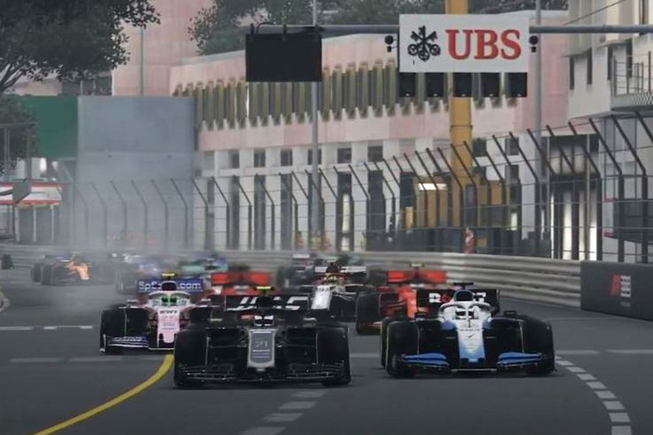 F1バーチャル・モナコGP 結果:ジョージ・ラッセルが独走で2連勝