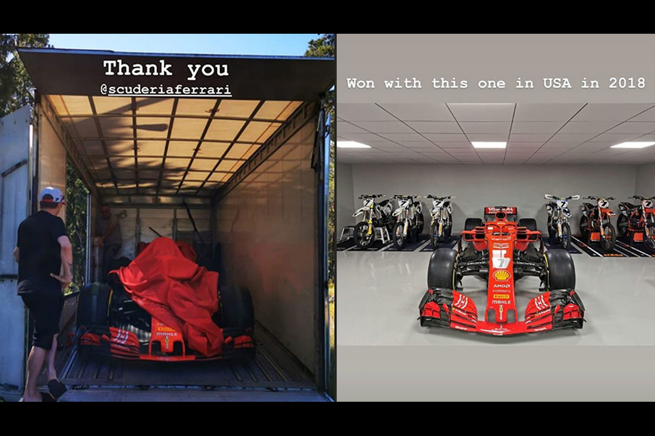 フェラーリF1、キミ・ライコネンに勝利マシン『Ferrari SF71H』を贈呈