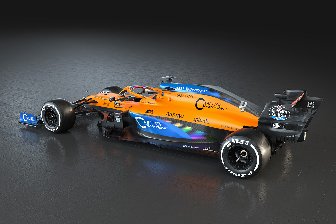 マクラーレンF1、MCL35に反人種差別を示すレインボーカラーを追加