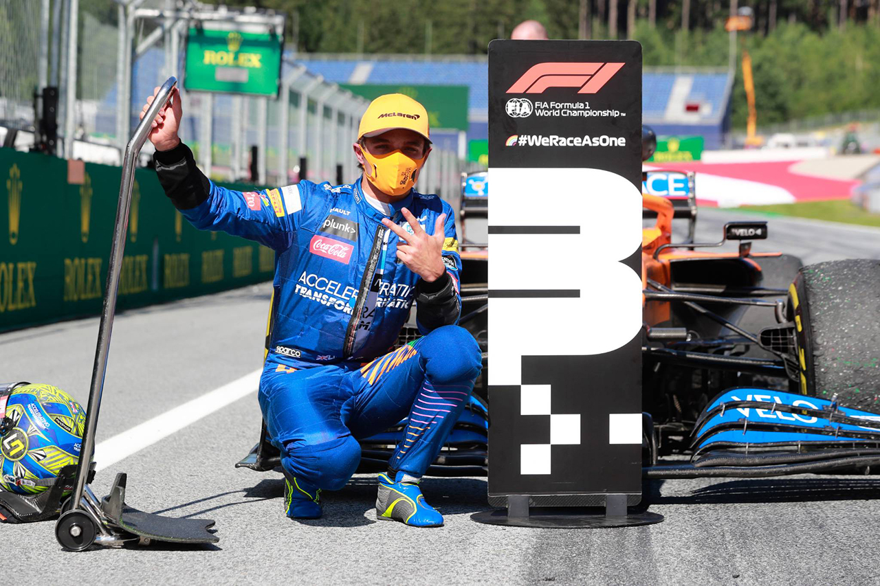 マクラーレンF1のランド・ノリス、劇的なF1初表彰台 「言葉にならない」