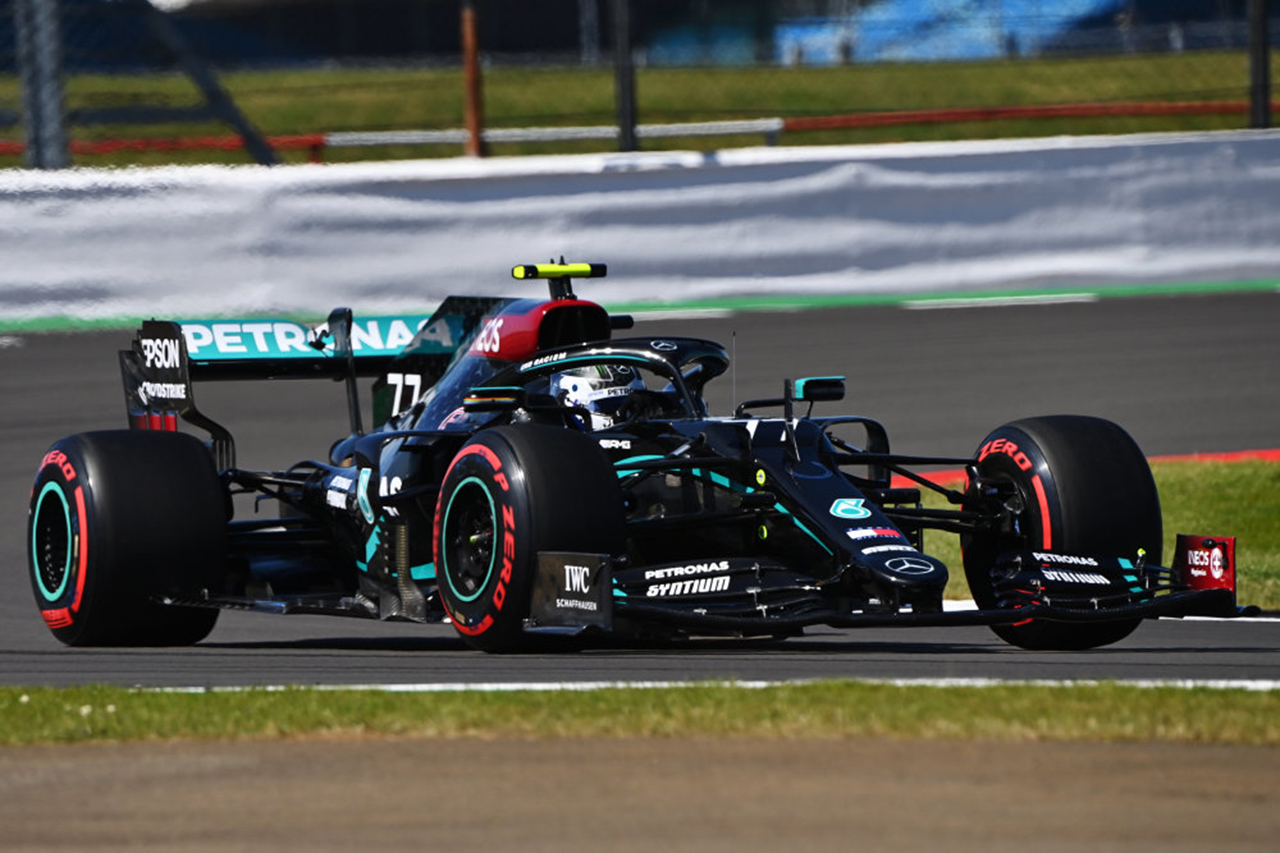 F1 70周年記念GP フリー走行1回目：全車ソフトで走行してボッタス首位