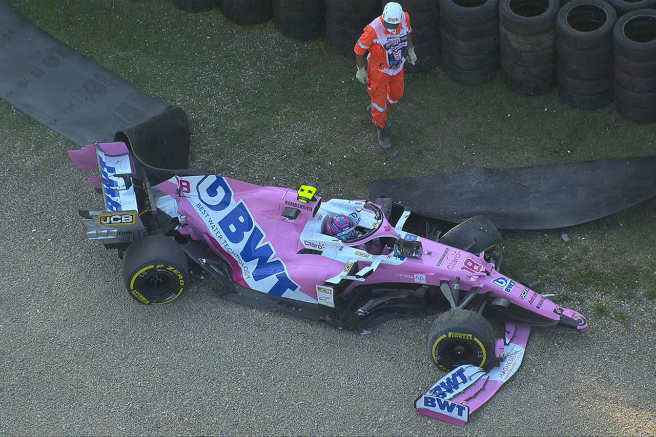 F1トスカーナGP 45周目：ストロールのクラッシュで2度目の赤旗中断