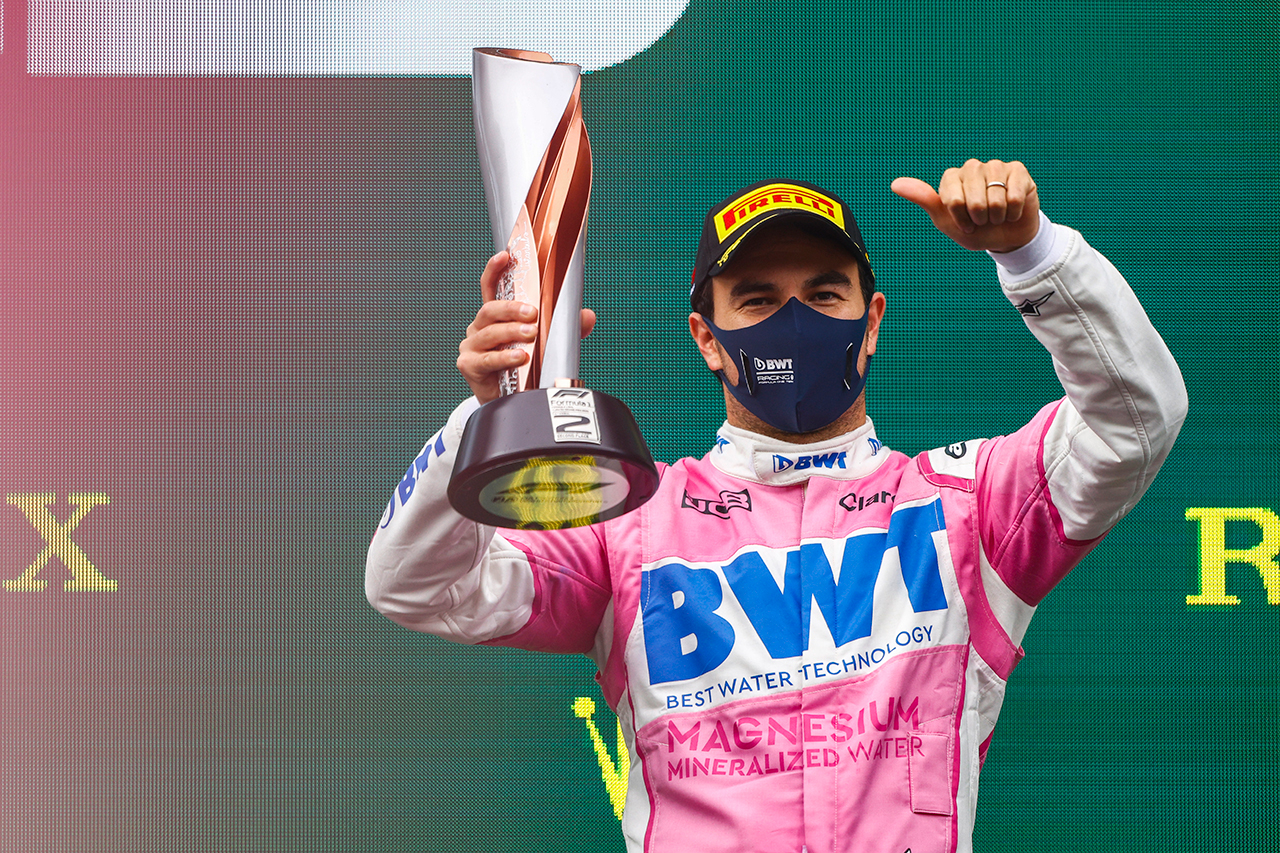 セルジオ・ペレス、2位表彰台「あと1周あったらタイヤは持たなかった」