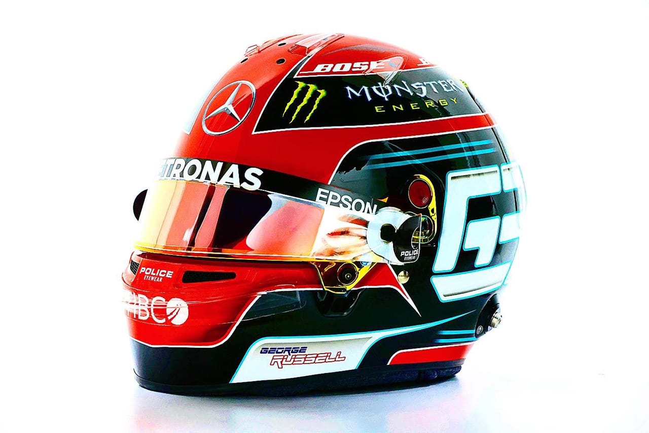 ジョージ・ラッセル “メルセデスF1仕様”ヘルメット / F1サヒールGP