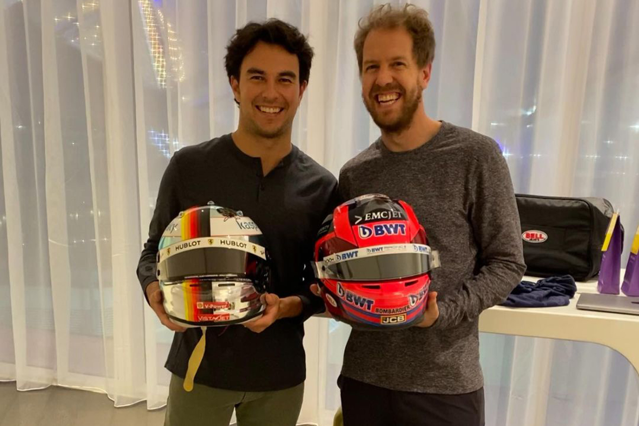 F1:セルジオ・ペレス、セバスチャン・ベッテルとヘルメットを交換