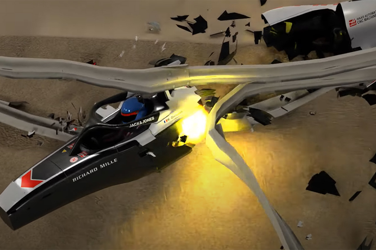 F1：ロマン・グロージャンの大クラッシュを3Dアニメーションで再現
