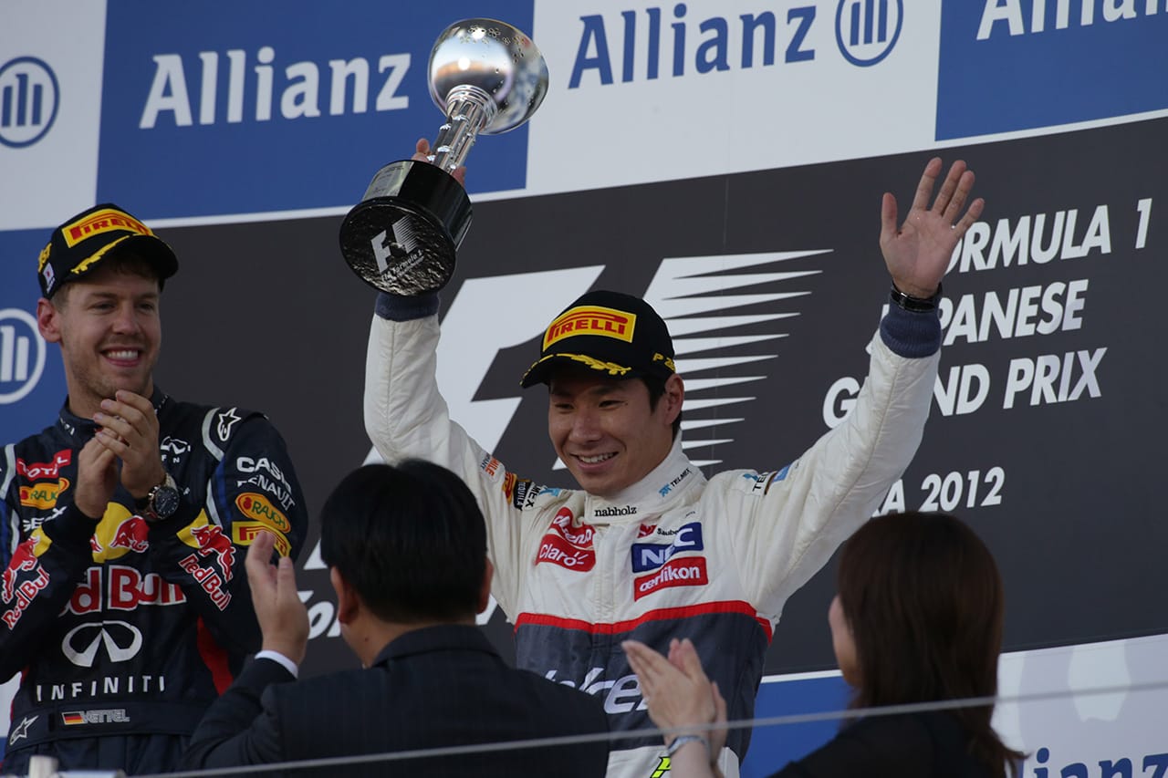 小林可夢偉 「F1日本GPの表彰台は優勝したベッテルに申し訳なく感じた」