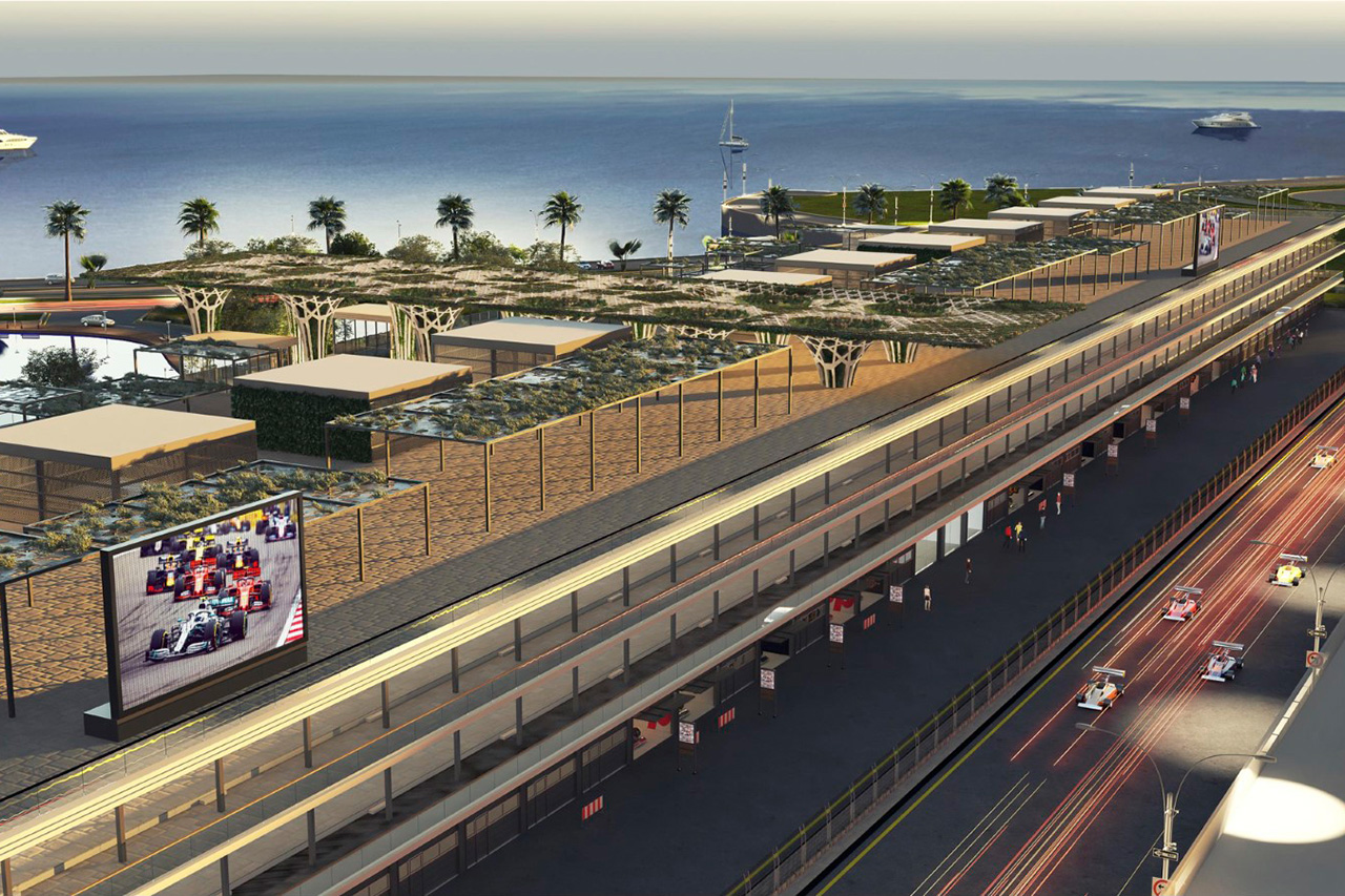 F1サウジアラビアGP：パドックコンプレックスのレンダリングを公開