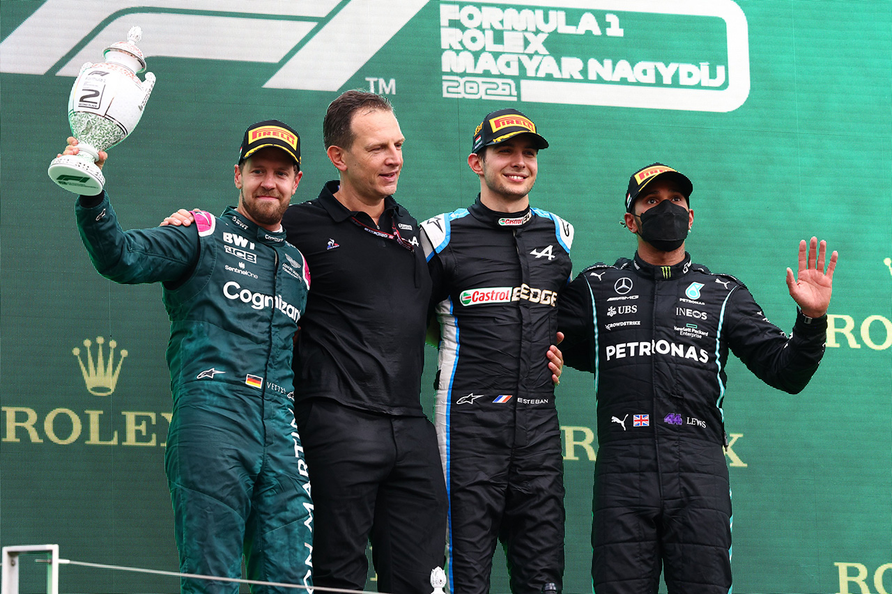 F1ハンガリーGP 決勝:大波乱のレースでアルピーヌF1のオコンが初優勝!