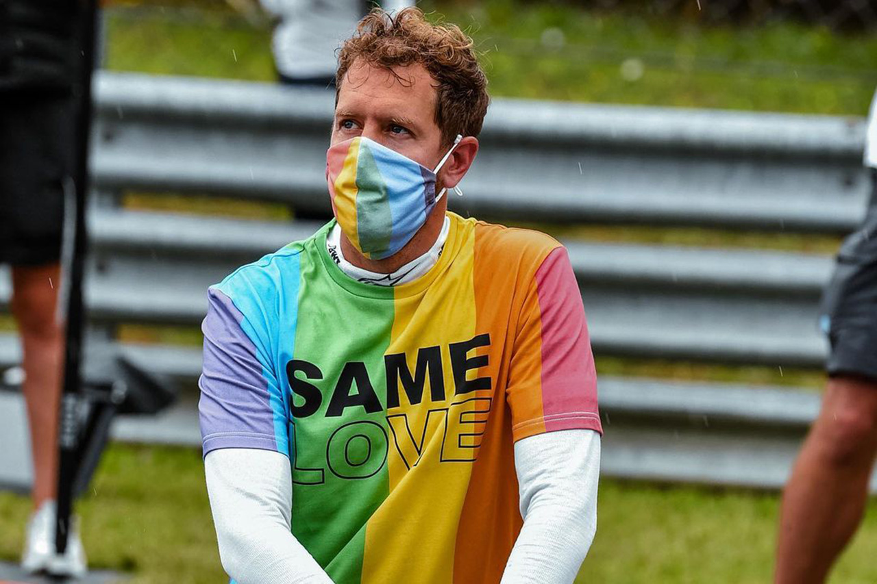 セバスチャン・ベッテル、失格覚悟で“反LGBT法”抗議Tシャツを着用