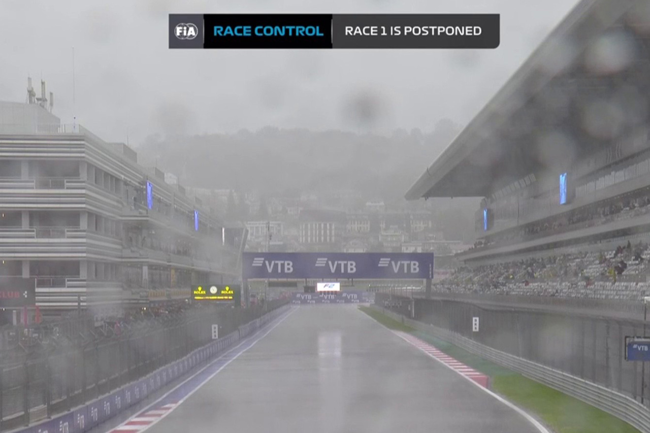 F1ロシアGP 土曜日：雨でFIA-F2のレース1は延期