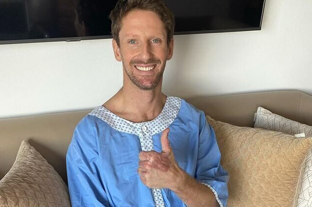 元F1ドライバーのロマン・グロージャン、左手の植皮手術を報告