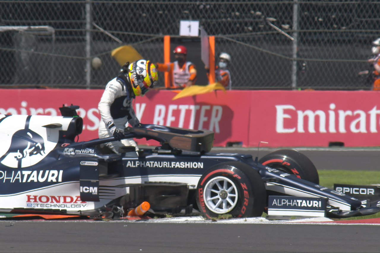 角田裕毅、オープニングラップでの接触でリタイア / F1メキシコGP