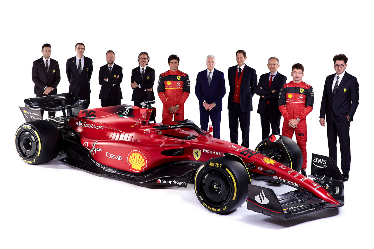 フェラーリ、2022年F1マシン『F1-75』を発表 「跳ね馬の伝説を再燃させる」