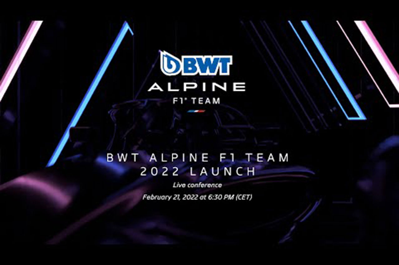 アルピーヌF1、2022年F1マシン『A522』の発表をYoutubeで配信
