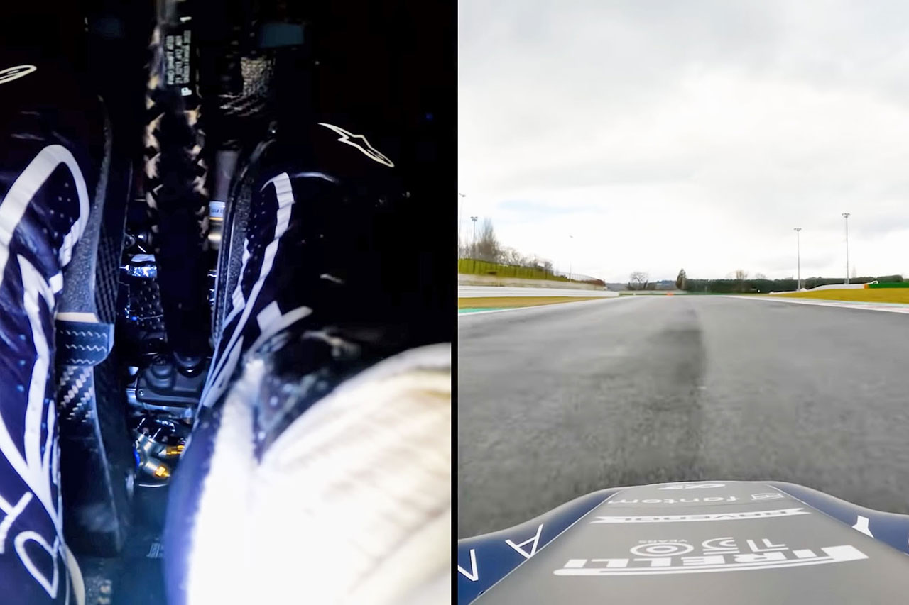 F1動画：ピエール・ガスリーのAT03内での足さばき（足元カメラ）