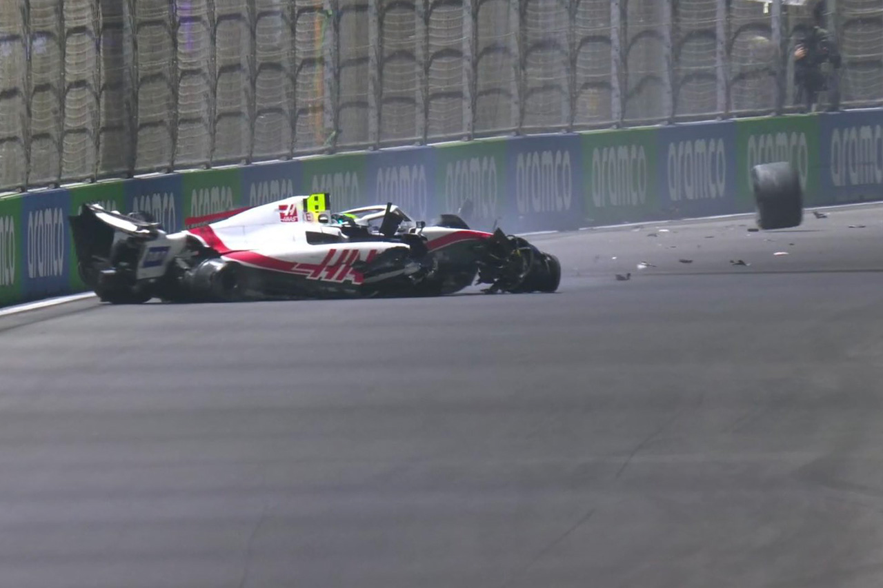 F1サウジアラビアGP 予選Q2 結果:ミック・シューマッハが大クラッシュ