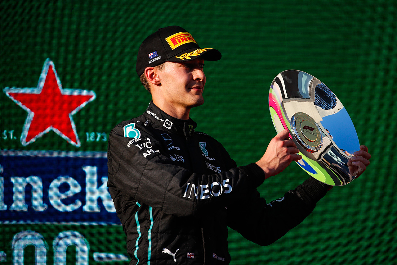 ジョージ・ラッセル、メルセデスF1移籍後初表彰台は「かなりクレイジー」