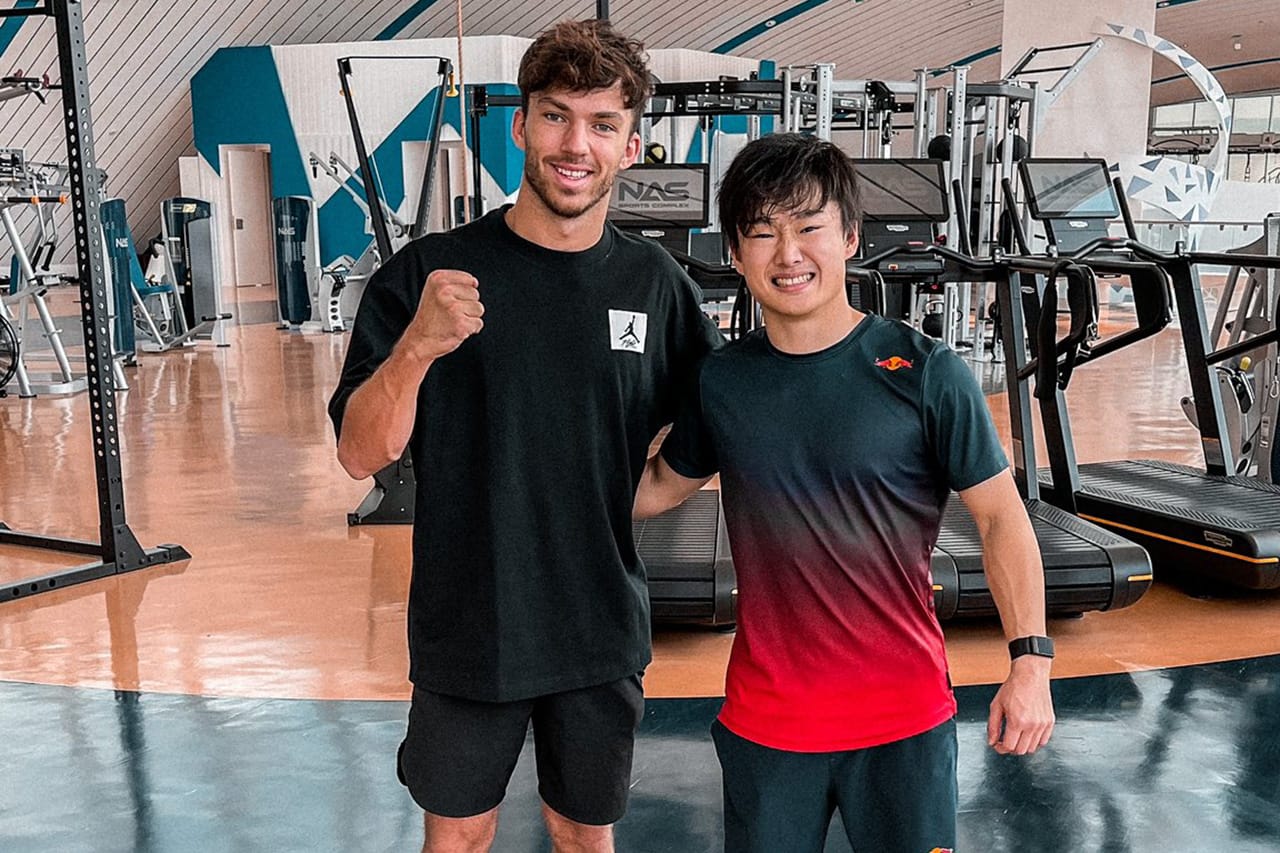 ピエール・ガスリーと角田裕毅、F1のライバルとしてドバイのジムで再会