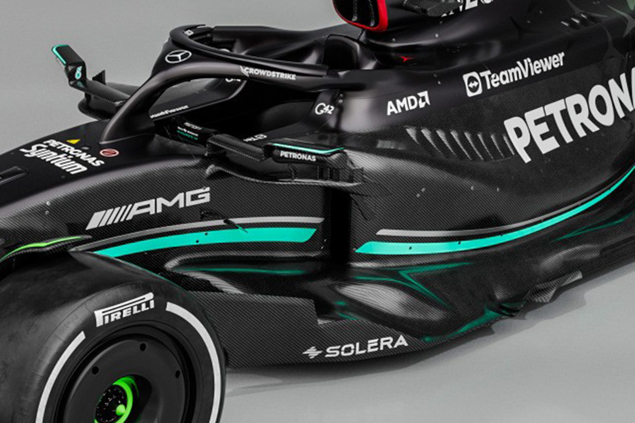 メルセデスF1、W14は「前作のゼロサイドポッドのDNAを継承して進化」